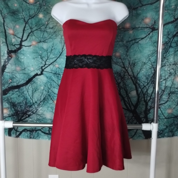 Red Strapless Dress - Picture 1 of 6